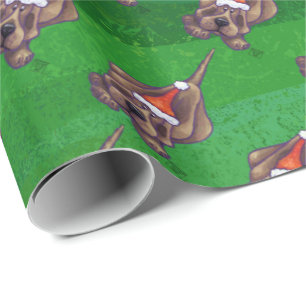 Papel De Presente Natal De Cachorro Em Verde
