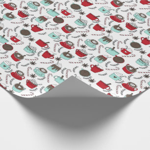 Papel De Presente Natal de chocolate quente com hortelã