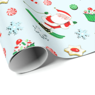 Papel De Presente natal de esqui de neve