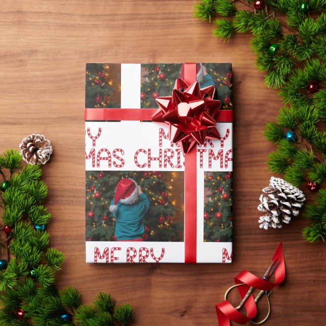 Papel De Presente Natal de fotos personalizado (Presente de Natal)
