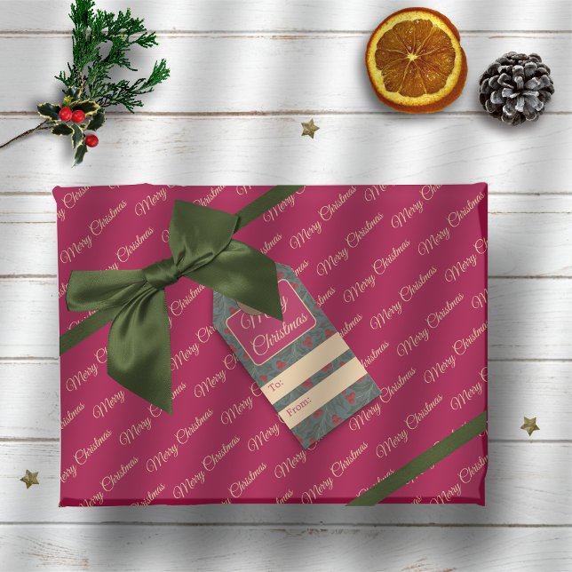Papel De Presente Natal de Frutas de Azevinho (Criador carregado)