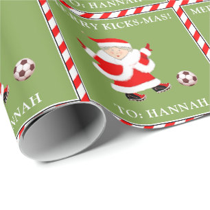 Papel De Presente Natal de Futebol Personalizado