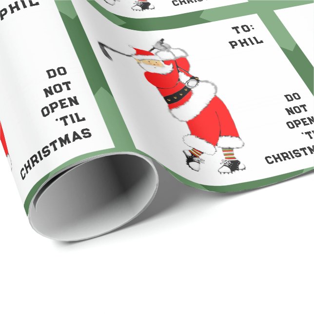 Papel De Presente Natal de Golfe (Ponta do rolo)