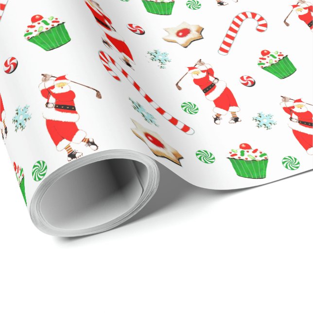 Papel De Presente Natal de Golfe (Ponta do rolo)