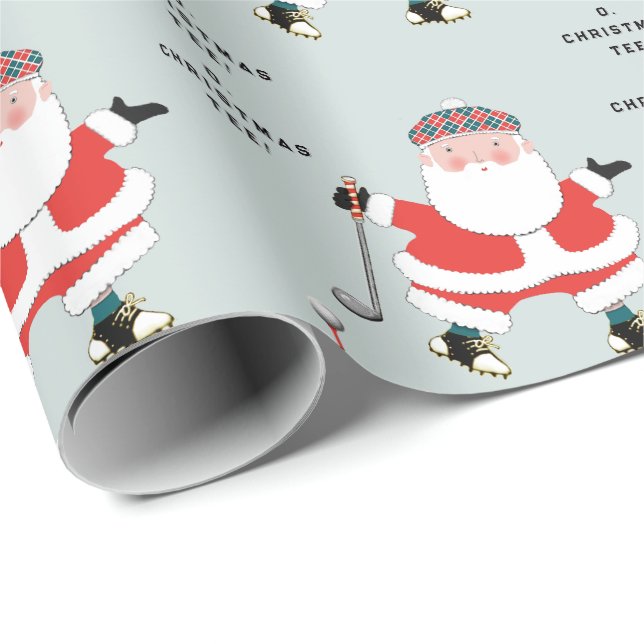 Papel De Presente Natal de Golfe Divertido (Ponta do rolo)