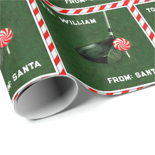 Papel De Presente Natal de Golfe Personalizado