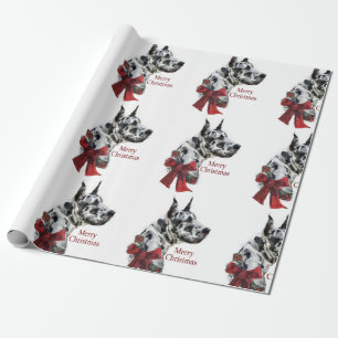 Papel De Presente Natal de great dane do Harlequin