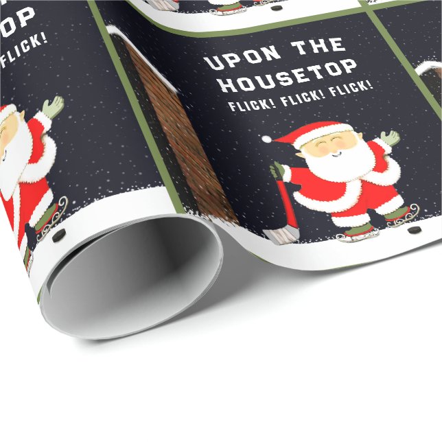 Papel De Presente Natal de Hockey Divertido (Ponta do rolo)