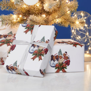 Papel De Presente Natal de Mulheres Americanas Africanas