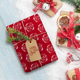 Papel De Presente Natal de Padrões Florais Raios ou Bons