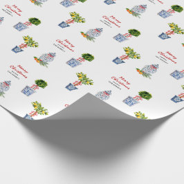 Papel De Presente Natal de Potência Azul e Branca