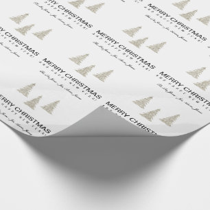 Papel De Presente Natal de prata do brilho