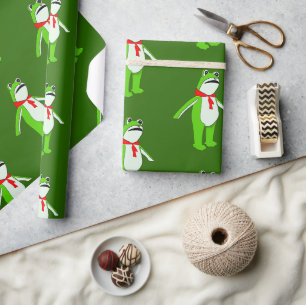 Papel De Presente Natal de Rã Feriado