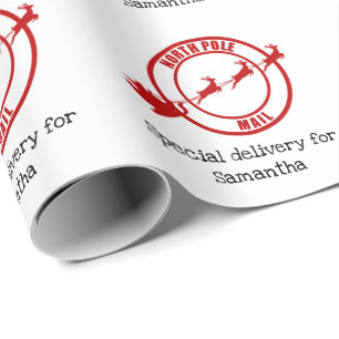 Papel De Presente Natal de renas de Papais noeis do Polo Norte