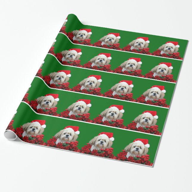 Papel De Presente Natal de Shih Tzu (Desenrolado)