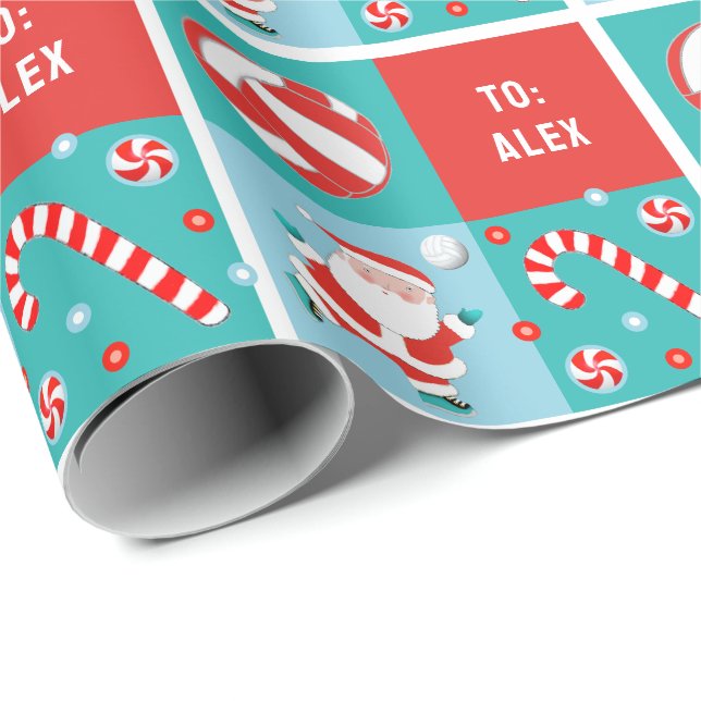 Papel De Presente Natal de Volei Personalizado (Ponta do rolo)