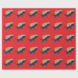 Papel De Presente Natal Dinossauro Divertido e Festivo