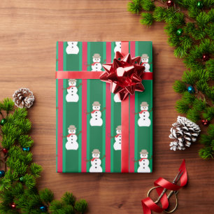Papel De Presente Natal Divertido e Elegante: Detetive Boneco de Nev
