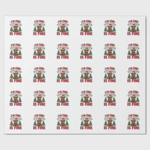 Papel De Presente Natal Divertido Vaca das Terras Altas da Escócia E