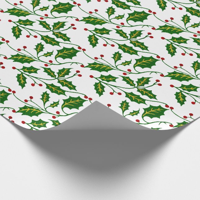 Papel De Presente Natal do azevinho (Ponta)