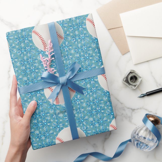 Papel De Presente Natal do Baseball (Presentear)