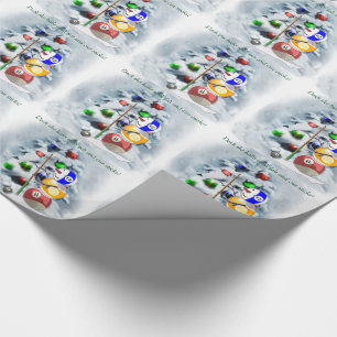 Papel De Presente Natal do boneco de neve da bola de bilhar