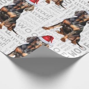 Papel De Presente Natal do Cachorro Negro Lover Tan Coonhound