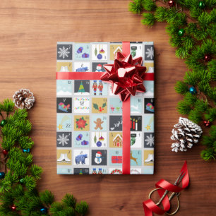 Papel De Presente Natal do Calendário Avançado