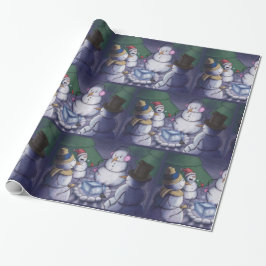 Papel De Presente Natal do Camping Snowmen