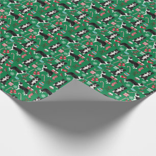 Papel De Presente Natal do Cão da Fronteira