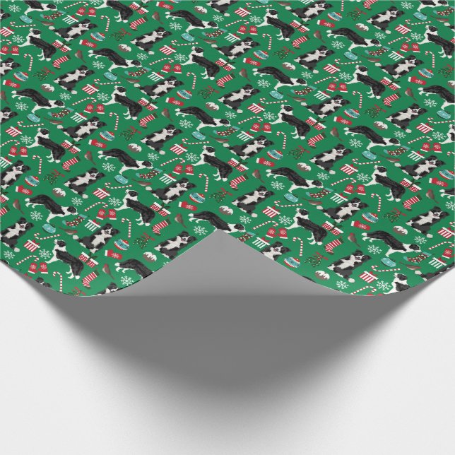 Papel De Presente Natal do Cão da Fronteira (Ponta)