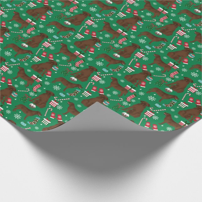 Papel De Presente Natal do Chocolate Labrador (Ponta)