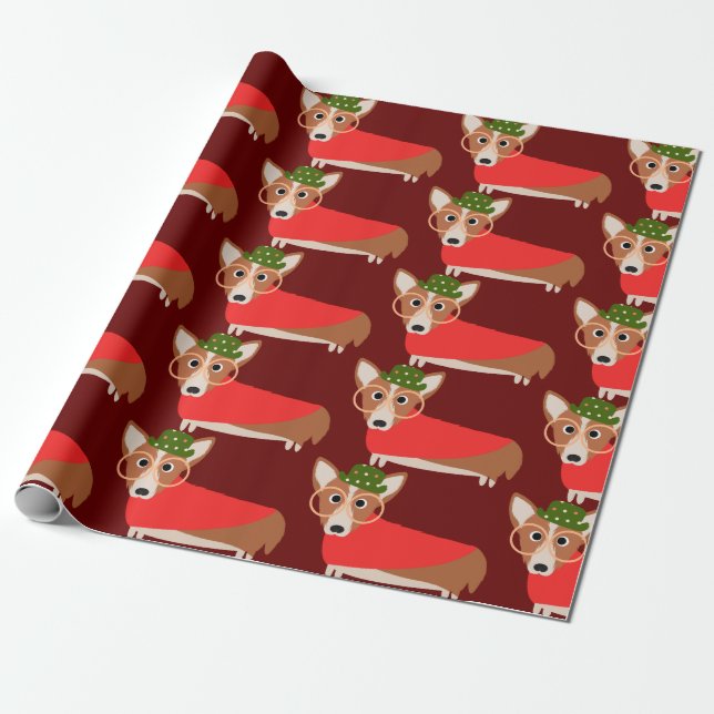 Papel De Presente Natal do Corgi (Desenrolado)