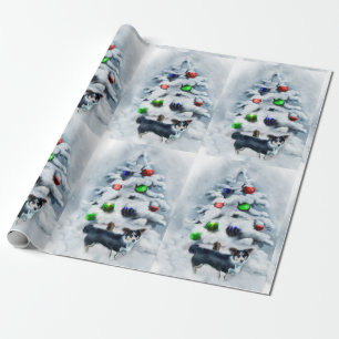 Papel De Presente Natal do Corgi de Galês do casaco de lã
