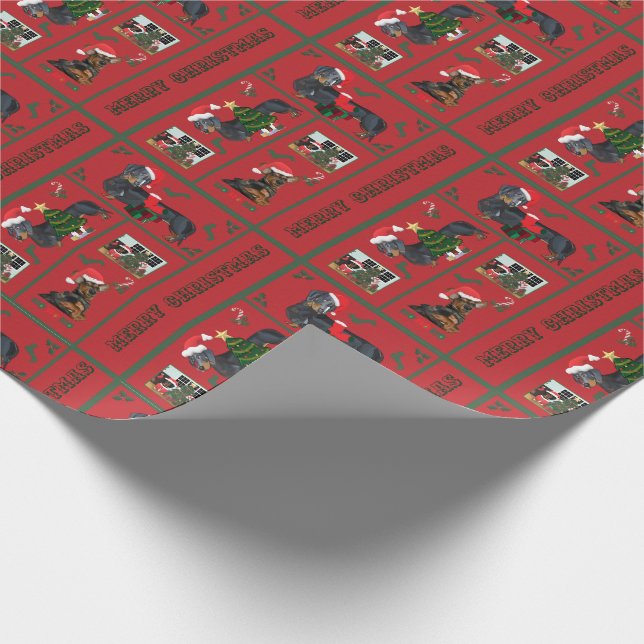Papel De Presente Natal do Dachshund (Ponta)