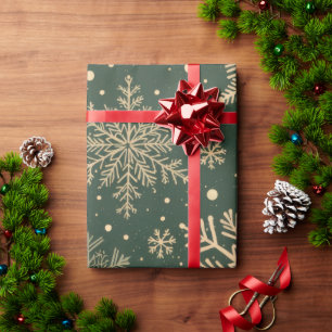 Papel De Presente Natal do Floco de Neve Elegante