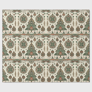 Papel De Presente Natal do Folheto Vermelho e Verde