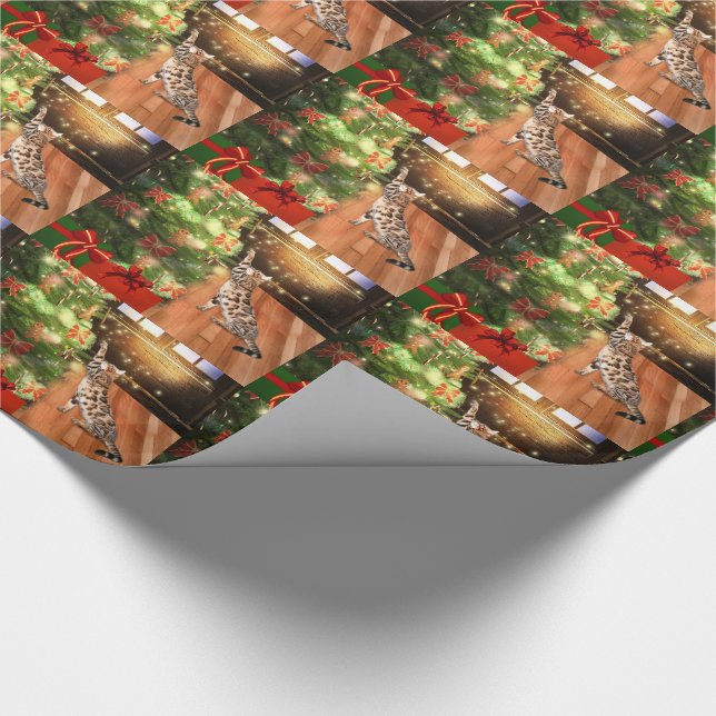 Papel De Presente Natal do gato do gatinho de Bengal (Ponta)
