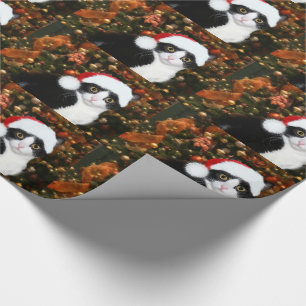 Papel De Presente Natal do gato do smoking
