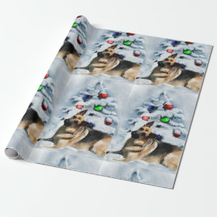 Papel De Presente Natal do german shepherd