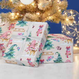 Papel De Presente Natal do Gnomo do Cervo