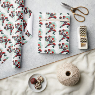 Papel De Presente Natal do jogador de futebol papai noel