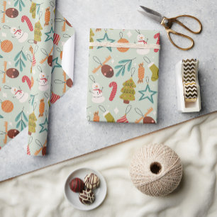 Papel De Presente Natal do Noel Colorido das Árvores do Xmas