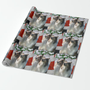 Papel De Presente Natal do papai noel da reunião dos Collies