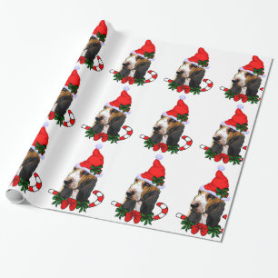 Papel De Presente Natal do papai noel de Basset Hound