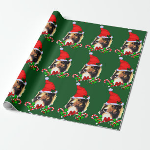Papel De Presente Natal do papai noel de Sheltie