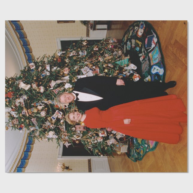 Papel De Presente Natal do Presidente dos EUA Bill Clinton & Hillary (Aberto)