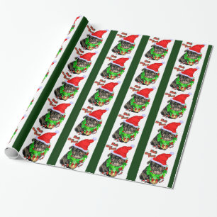 Papel De Presente Natal do Pug do zumbido de Bah