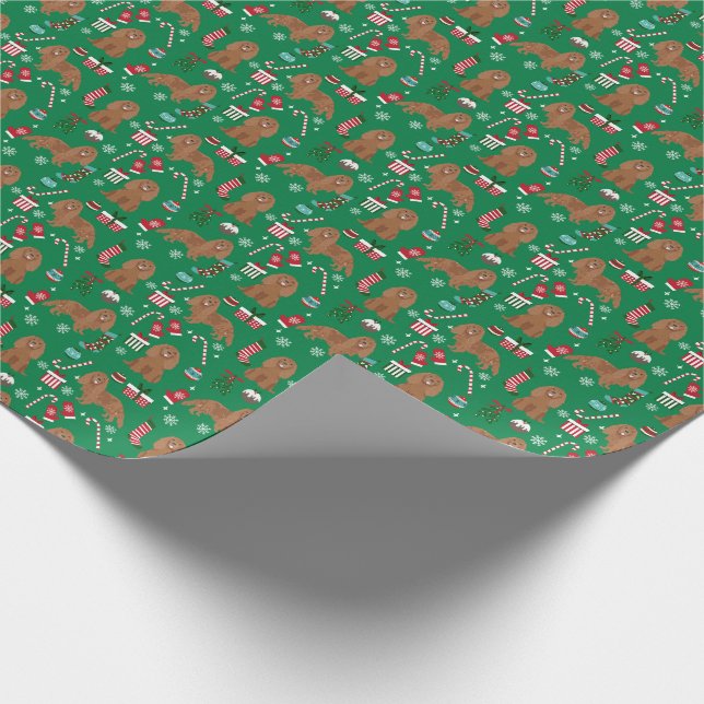 Papel De Presente Natal do Rei Cavalier Charles Spaniel Ruby (Ponta)