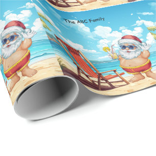 Papel De Presente Natal do SANTA CLAUS em julho em Praia